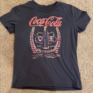Coca Cola Dark Gray Tee with Vibrant Logo